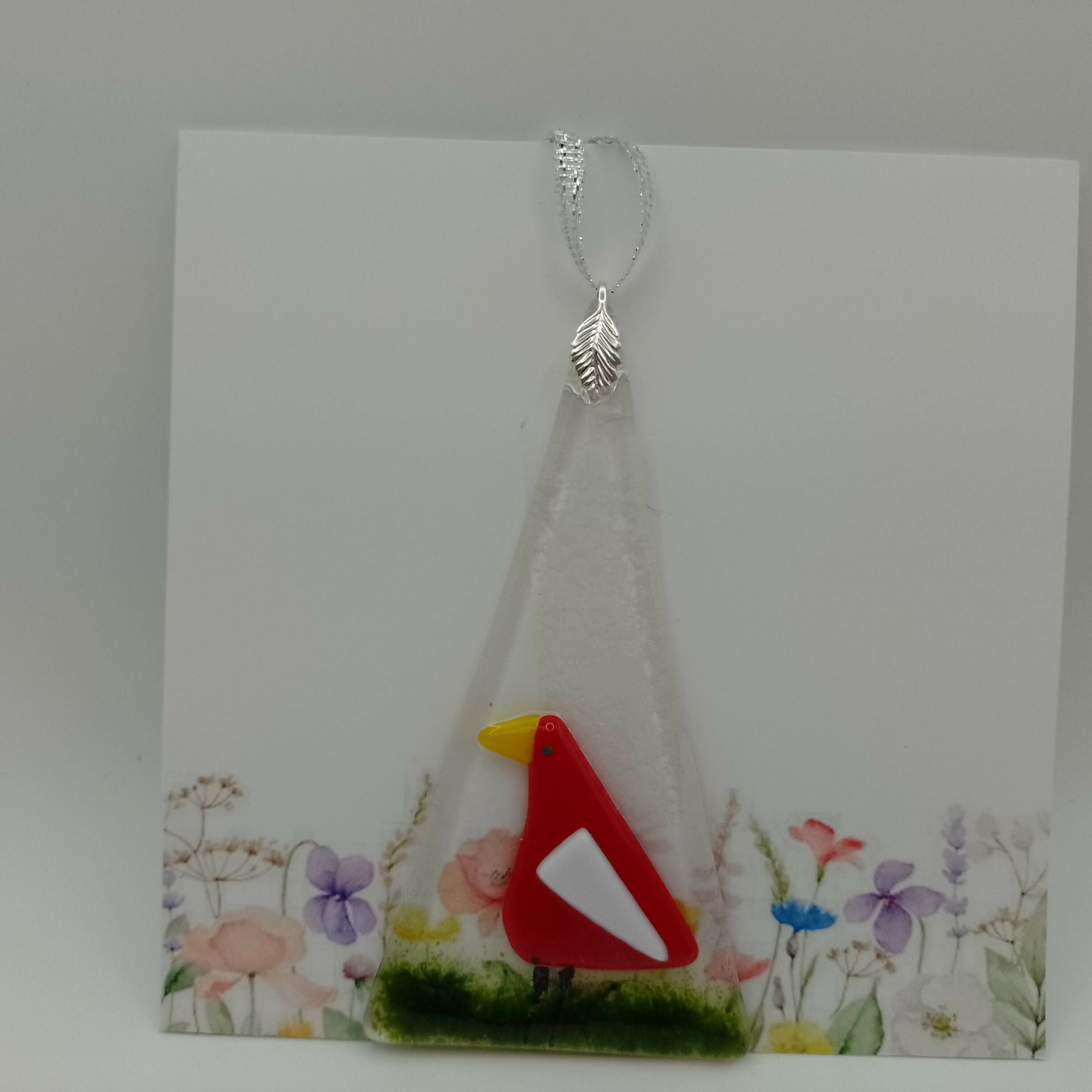 Fused Glass Bird Card
