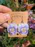 REAL LILIAC PANSY EARRINGS