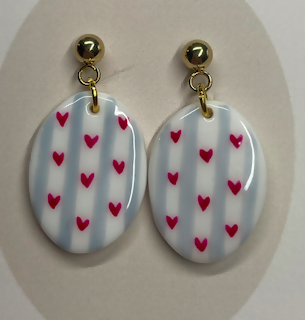 Polymer Clay Earrings With Gold Plated Fastenings