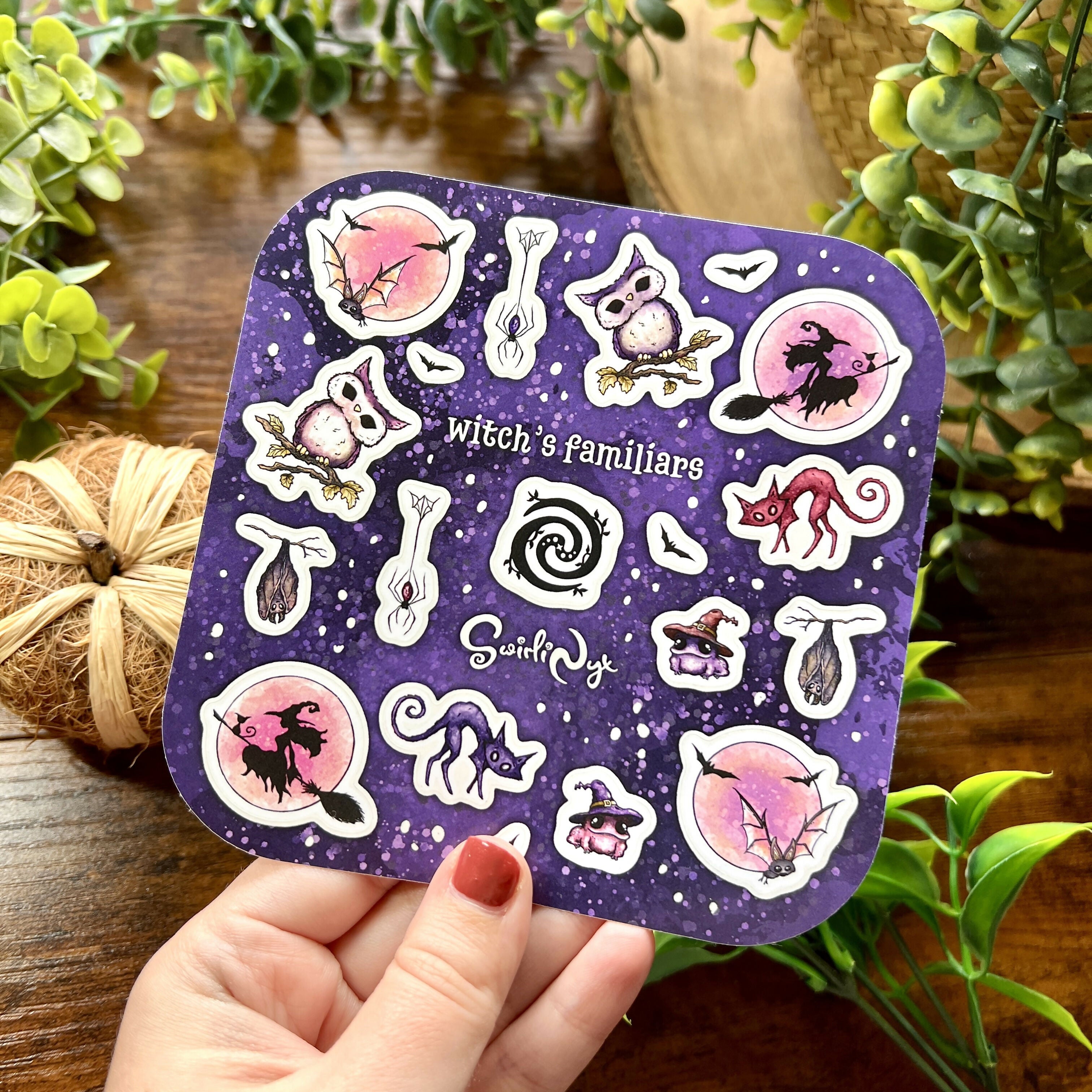 Witch's Familiars Purple Sticker Sheet