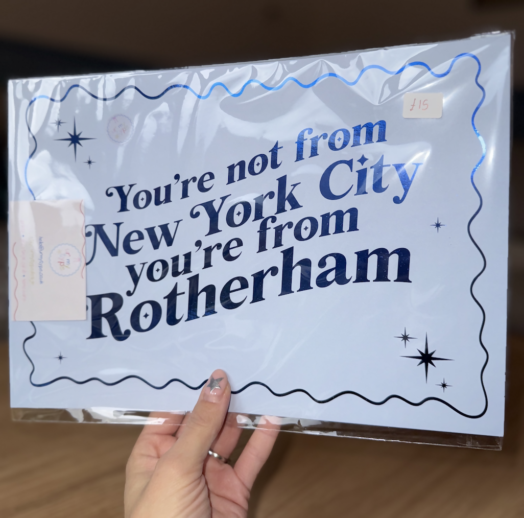 You're Not From New York City Hot Foil Lyric Print