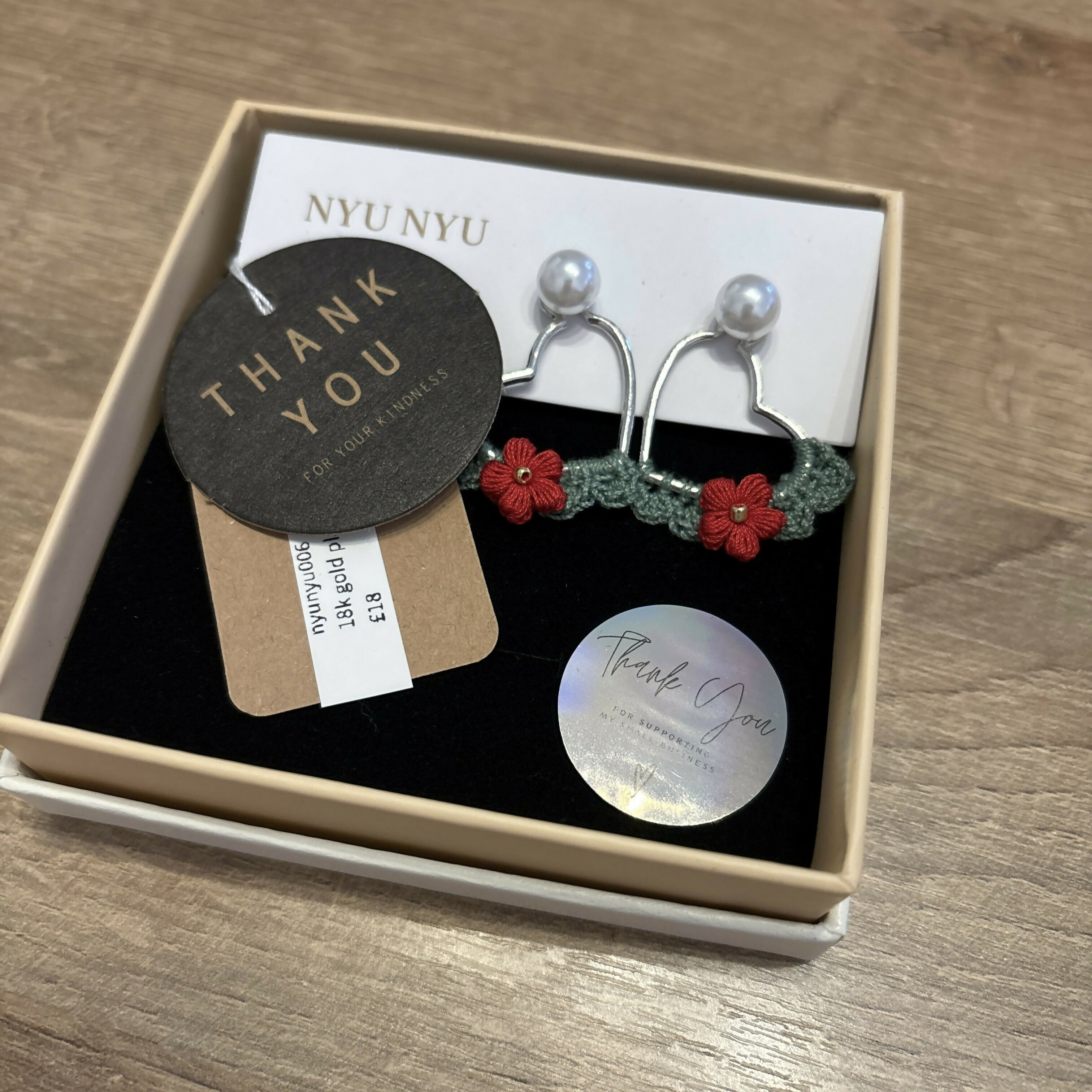 Micro Crochet Christmas Flower Earrings