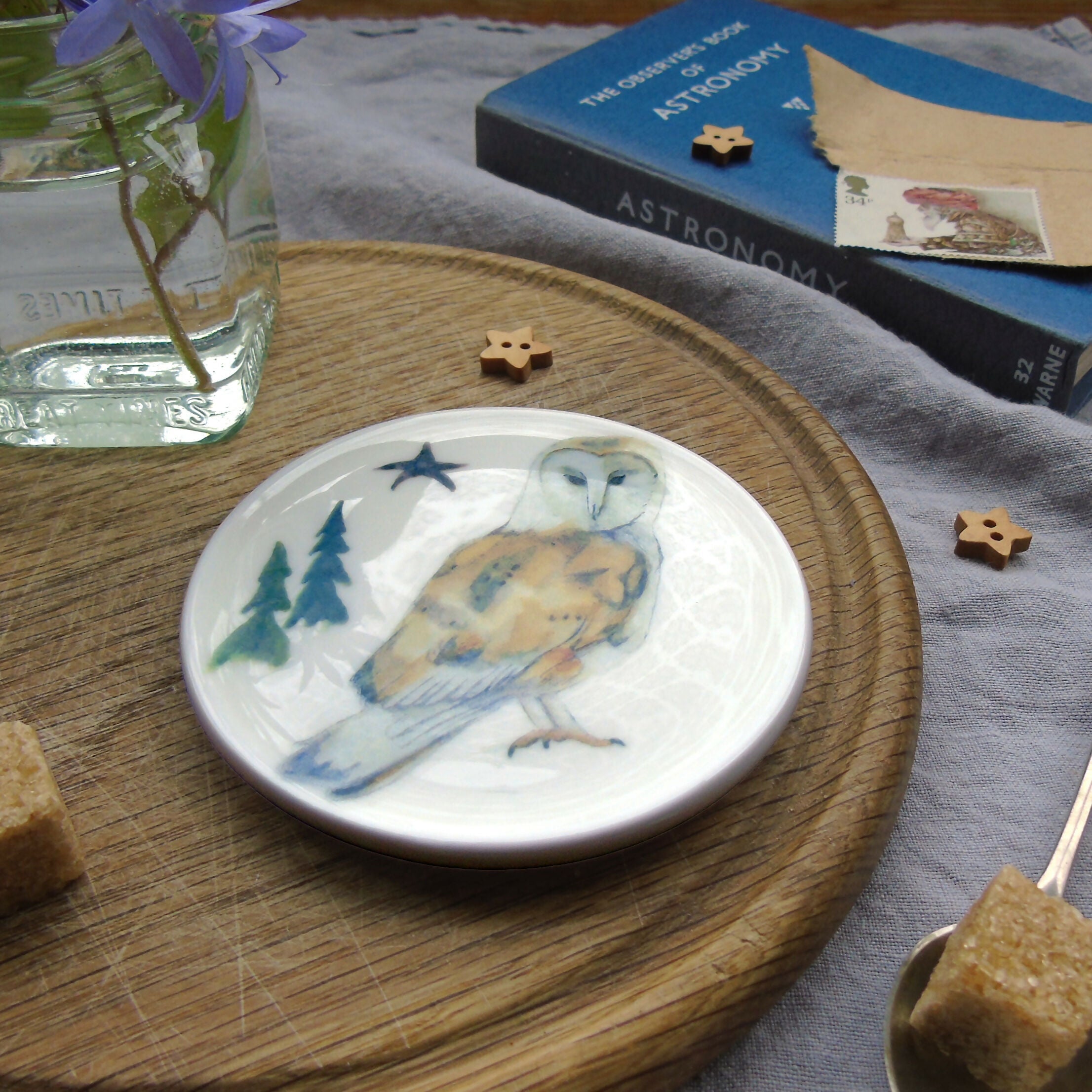 Barn Owl Bone China Coaster