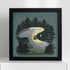 Spooky mushroom home. Illustrated print