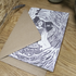 GODDESS CERRIDWEN LINOCUT GREETING CARD