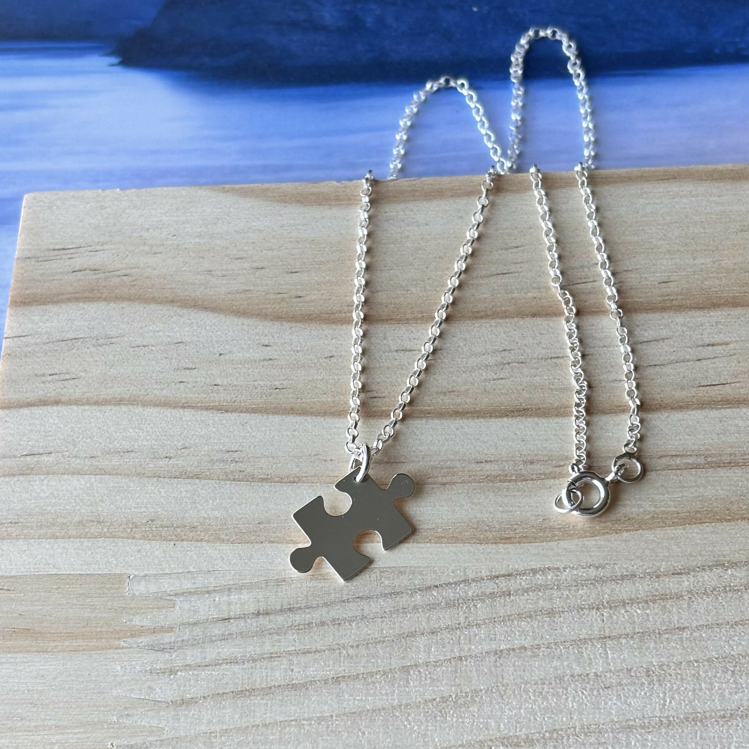 Sterling Silver Jigsaw Necklace