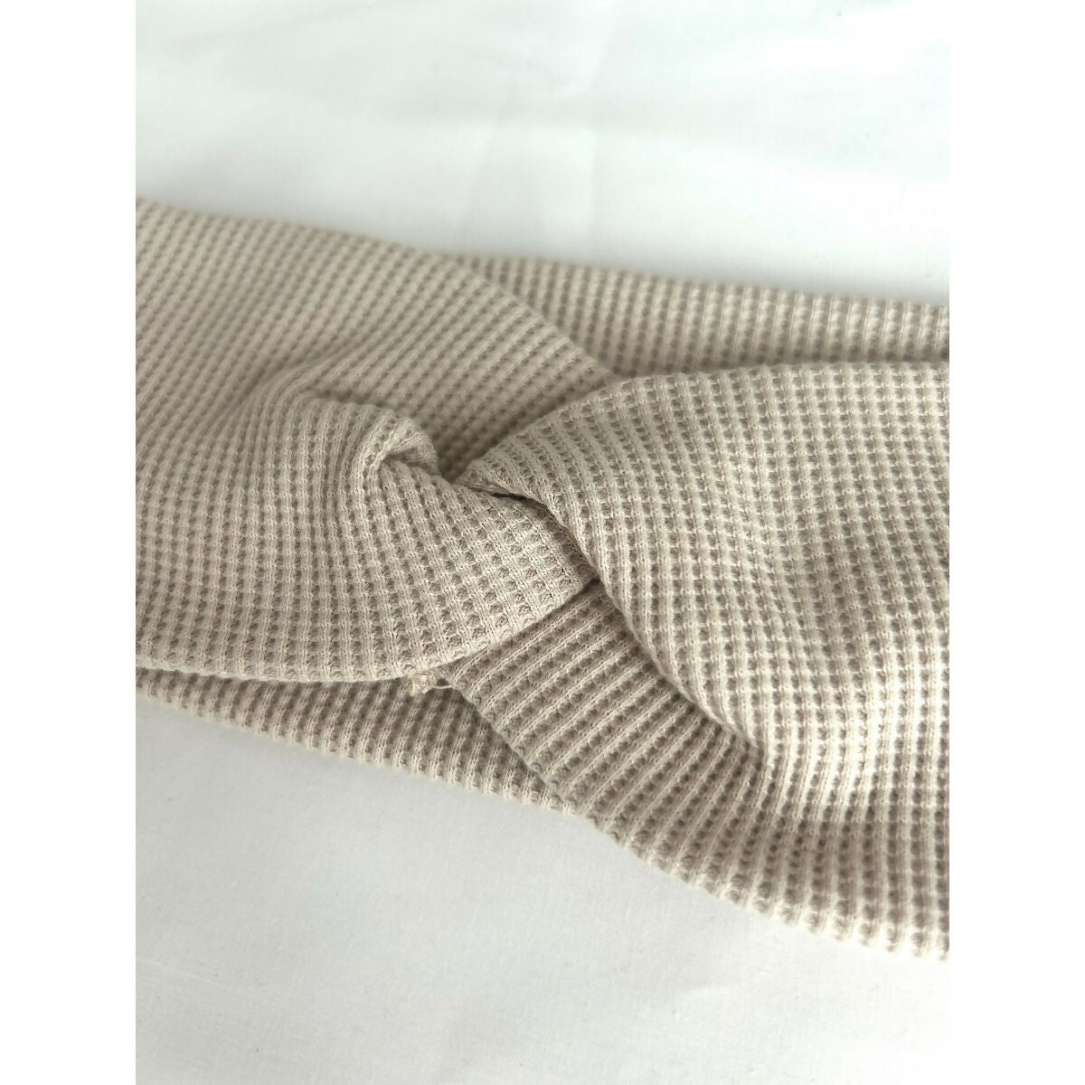 Cream Waffle Jersey Headband