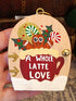 Handmade Wooden Gingerbread & Coffee Door Ornament – "A Whole Latte Love" Cute Christmas Tree Decoration & Cozy Winter Gift