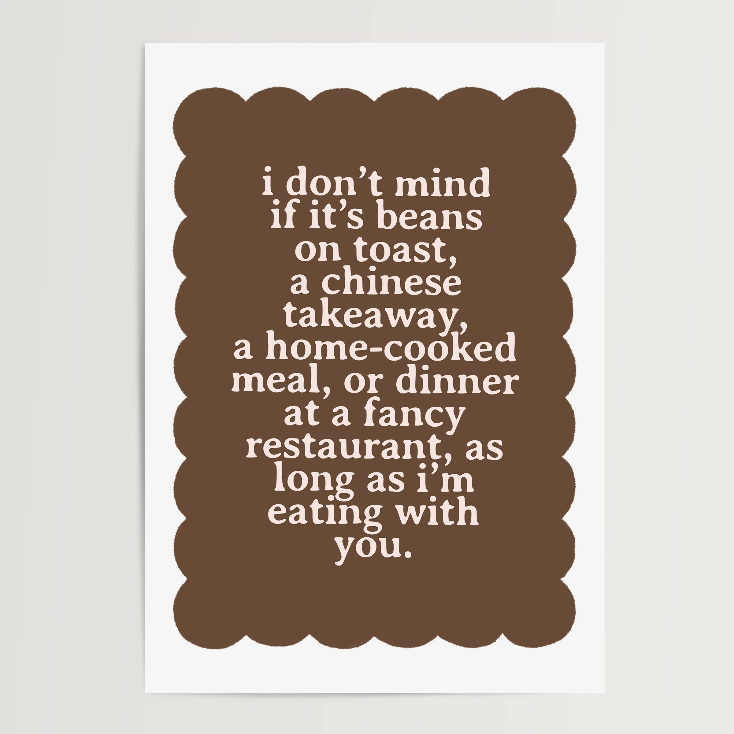 Beans on Toast Print in Brown