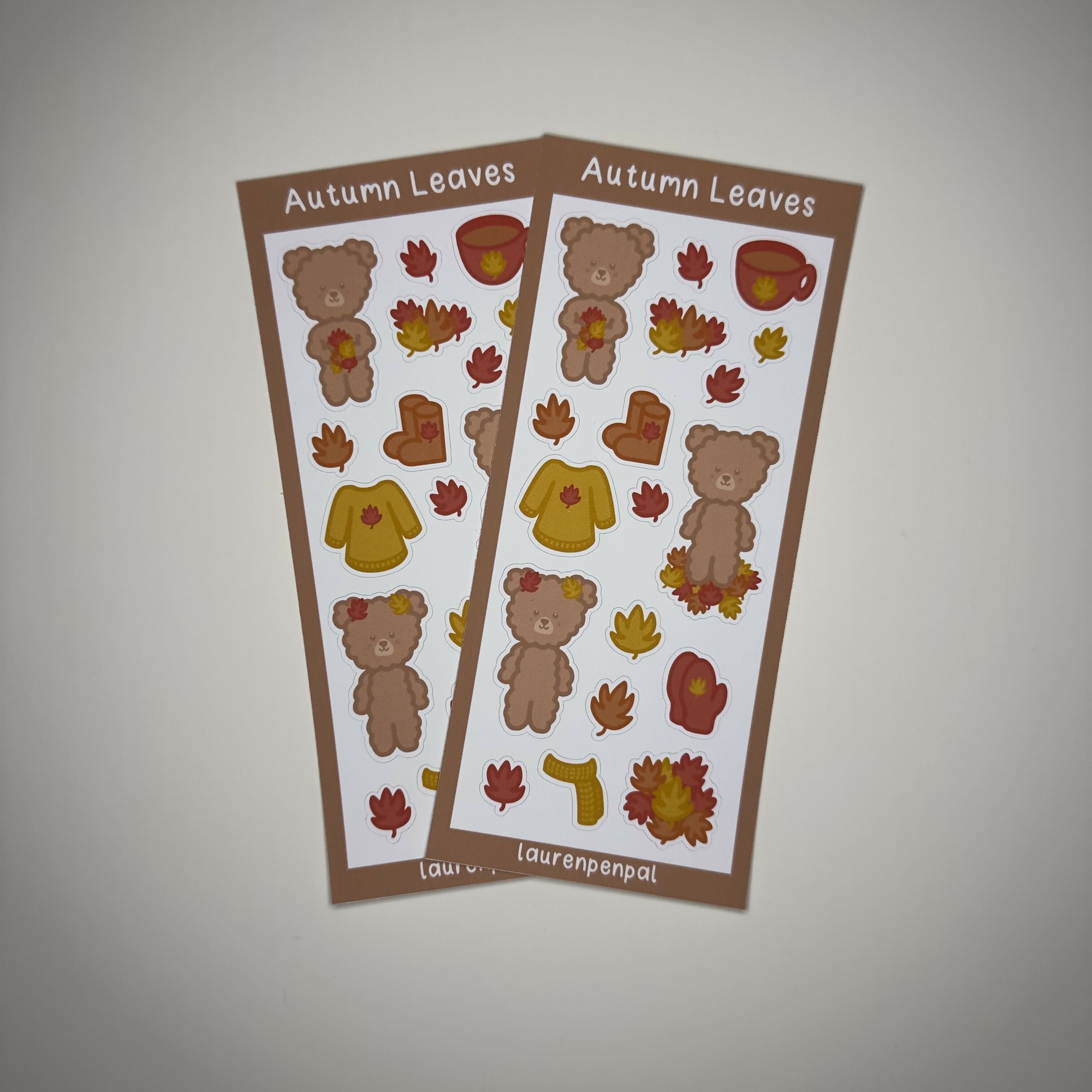 Bear's Autumn Leaves Sticker Sheet