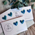 Blue and Gold Fleck Heart Polymer Clay Studs