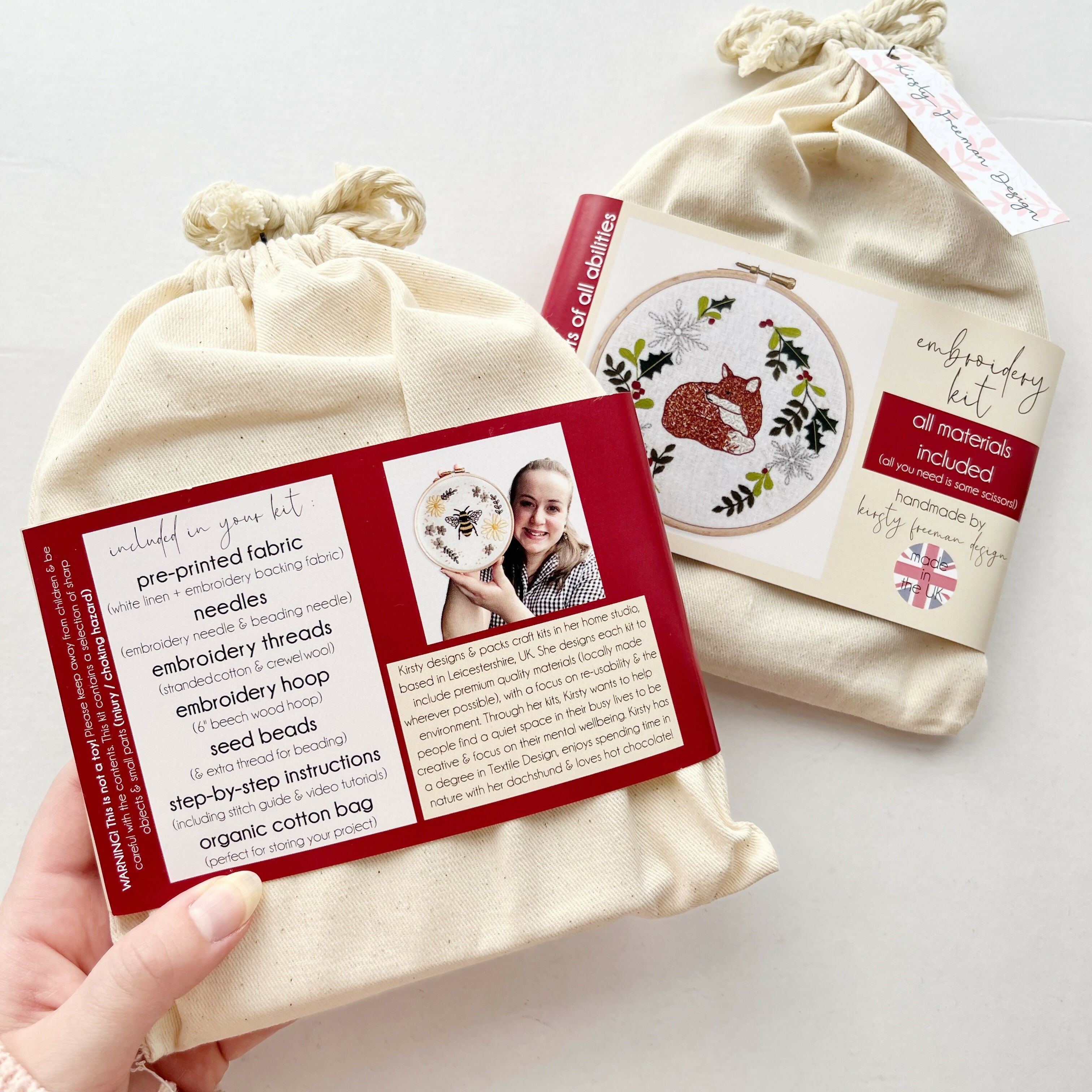 Christmas Fox Embroidery Kit