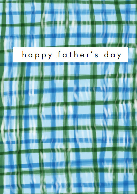 Blue and Green Check Father's Day Card