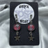 Red Tartan Star Dangle Earrings