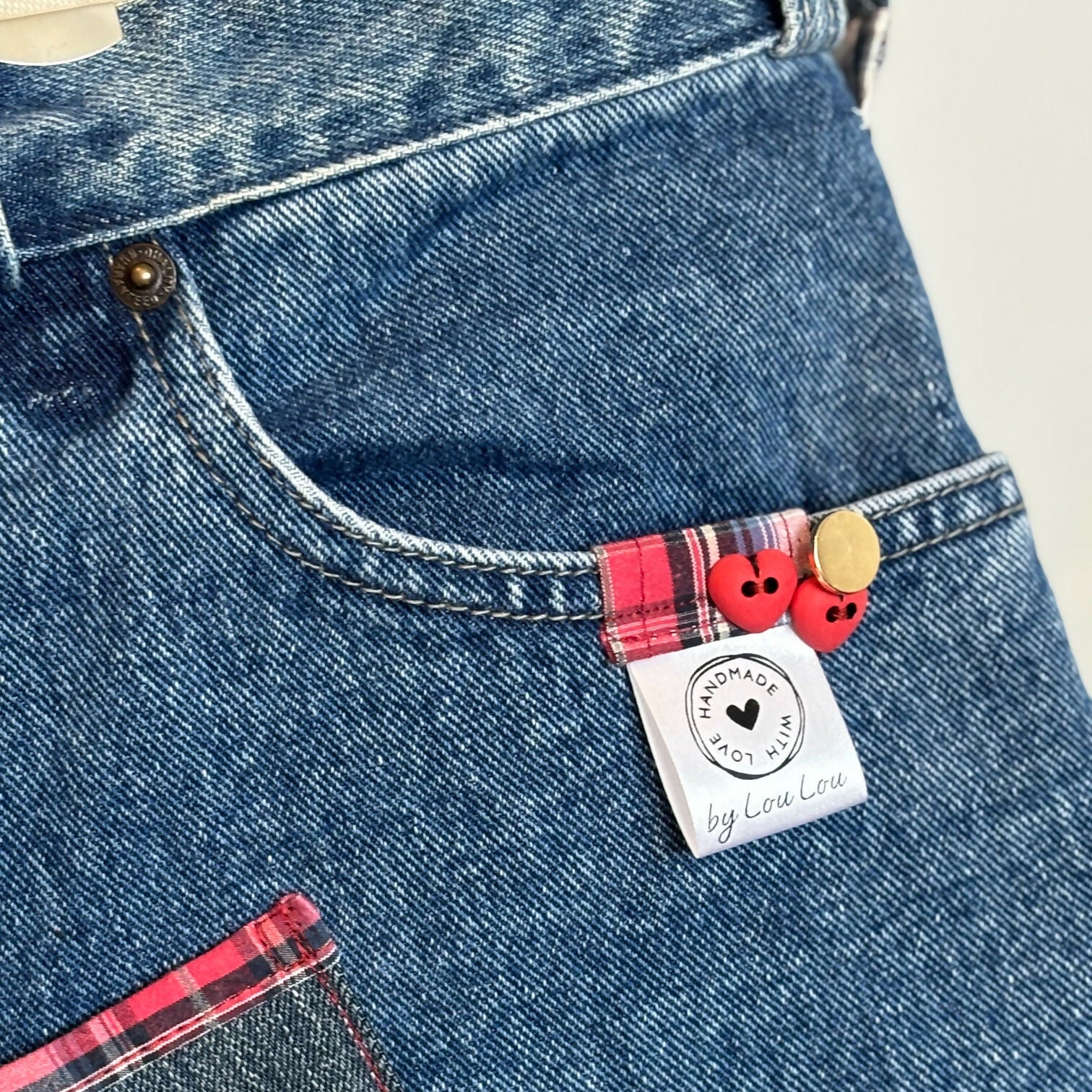 Unique Bag Handbag Made From Upcycled Jeans And Fabric With Detachable Handle