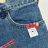 Unique Bag Handbag Made From Upcycled Jeans And Fabric With Detachable Handle