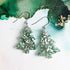 Handmade XL Glitter Resin Christmas Trees Earrings