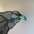 Stained Glass Raven on Wooden Stand