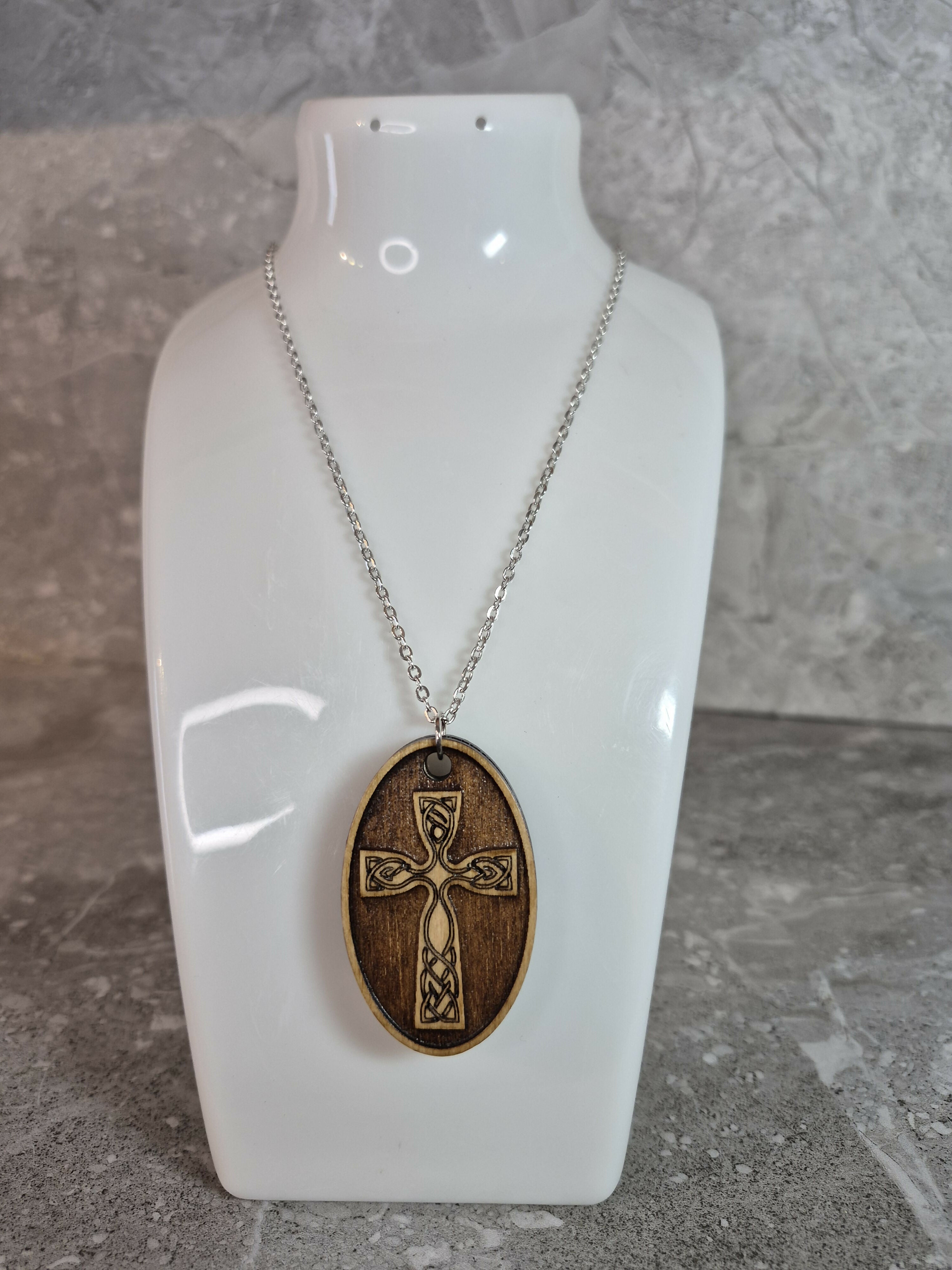 Handcrafted and Engraved Celtic Cross Pendant