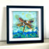 Blues and Gold Dragonfly Mixed Media Framed Artwork