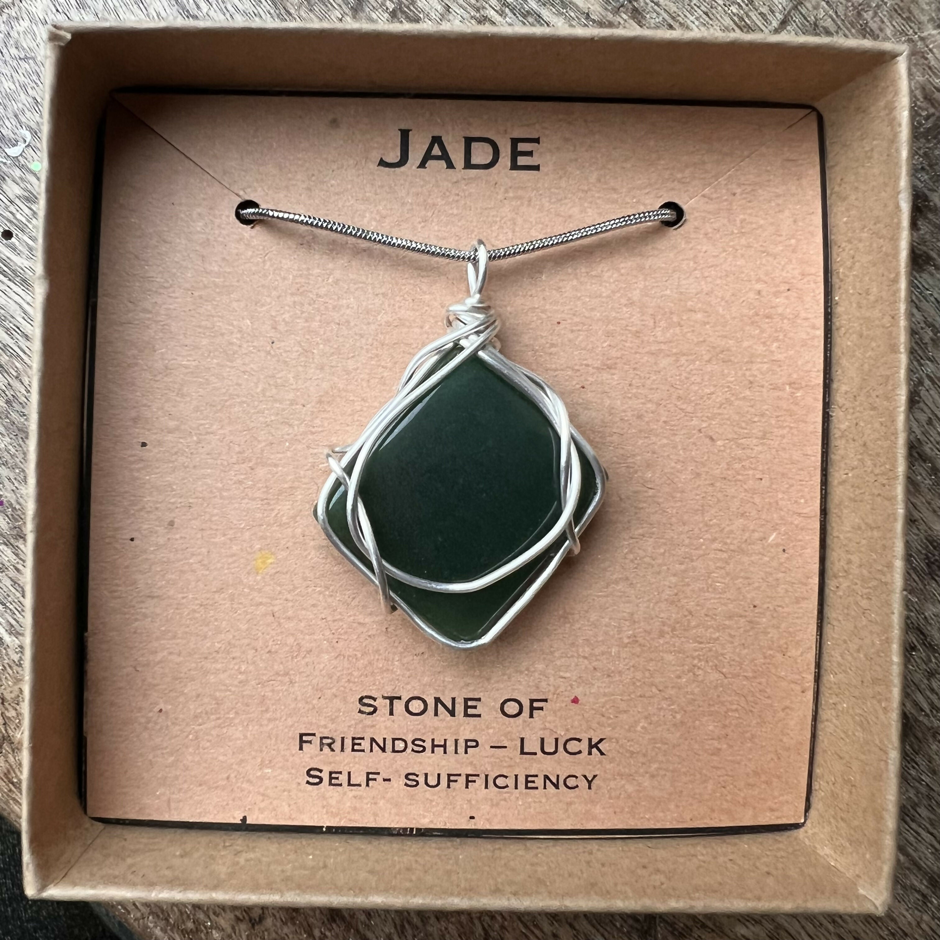 Jade Wire Wrapped Pendant