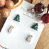 Handmade Christmas Stud Earrings / Set of 2 pairs of Studs / Handmade Polymer Clay Jewellery