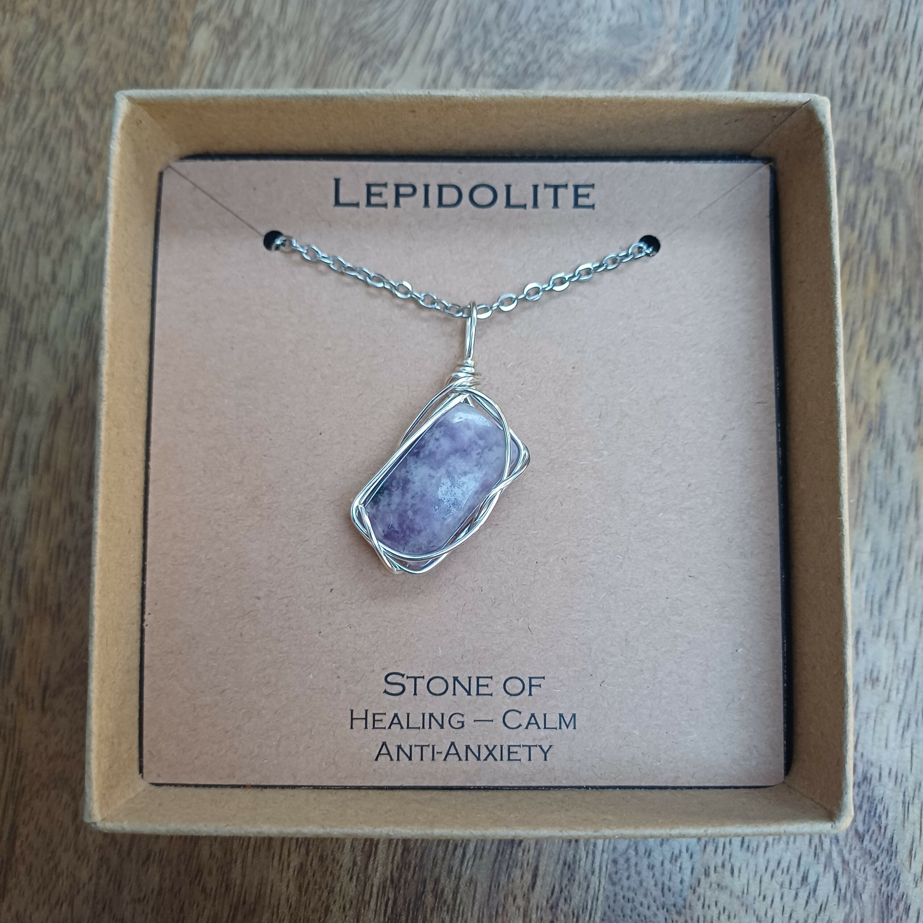 Lepidolite Wire Wrapped Pendant