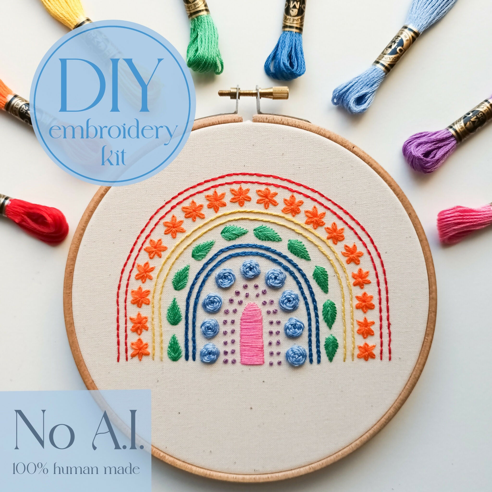 DIY Embroidery Fit For Beginners - Rainbow