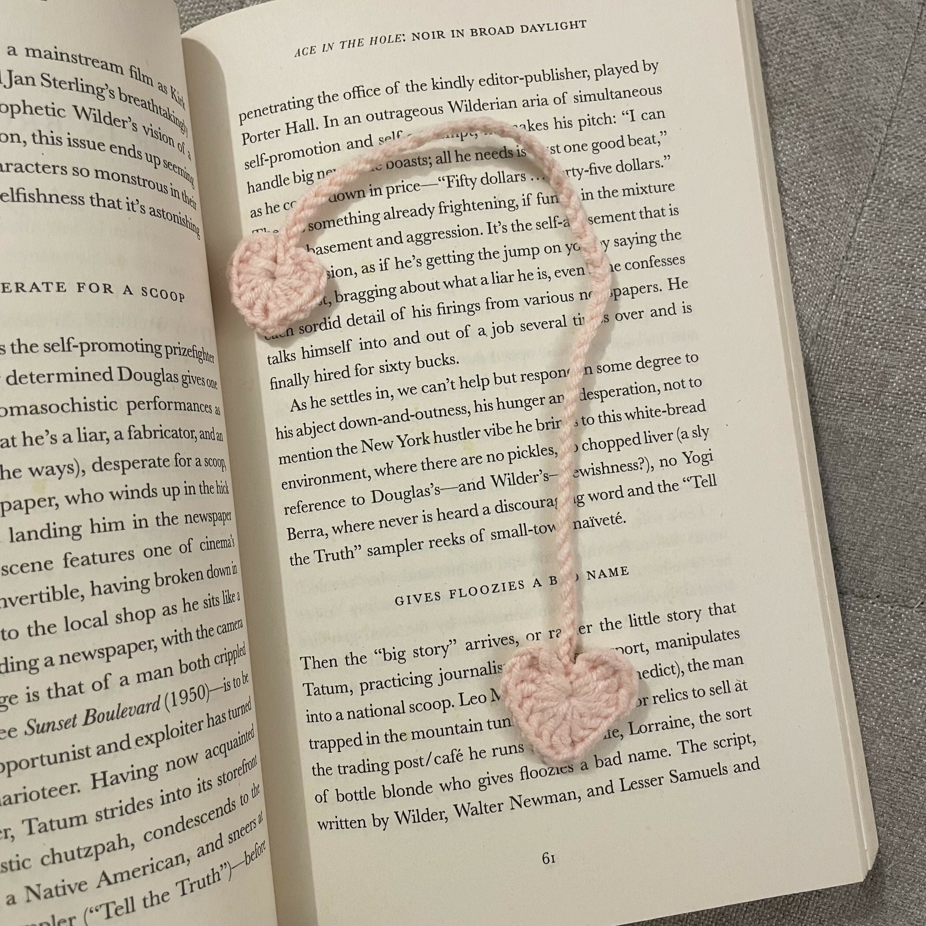 Crochet Heart Bookmark