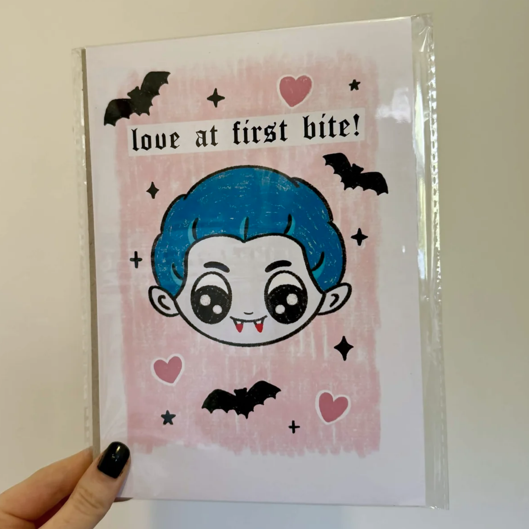 Love at First Bite Vampire Halloween A5 Print