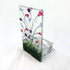 Handmade Fused Glass Tealight Holder With Pink & Purple Flowers