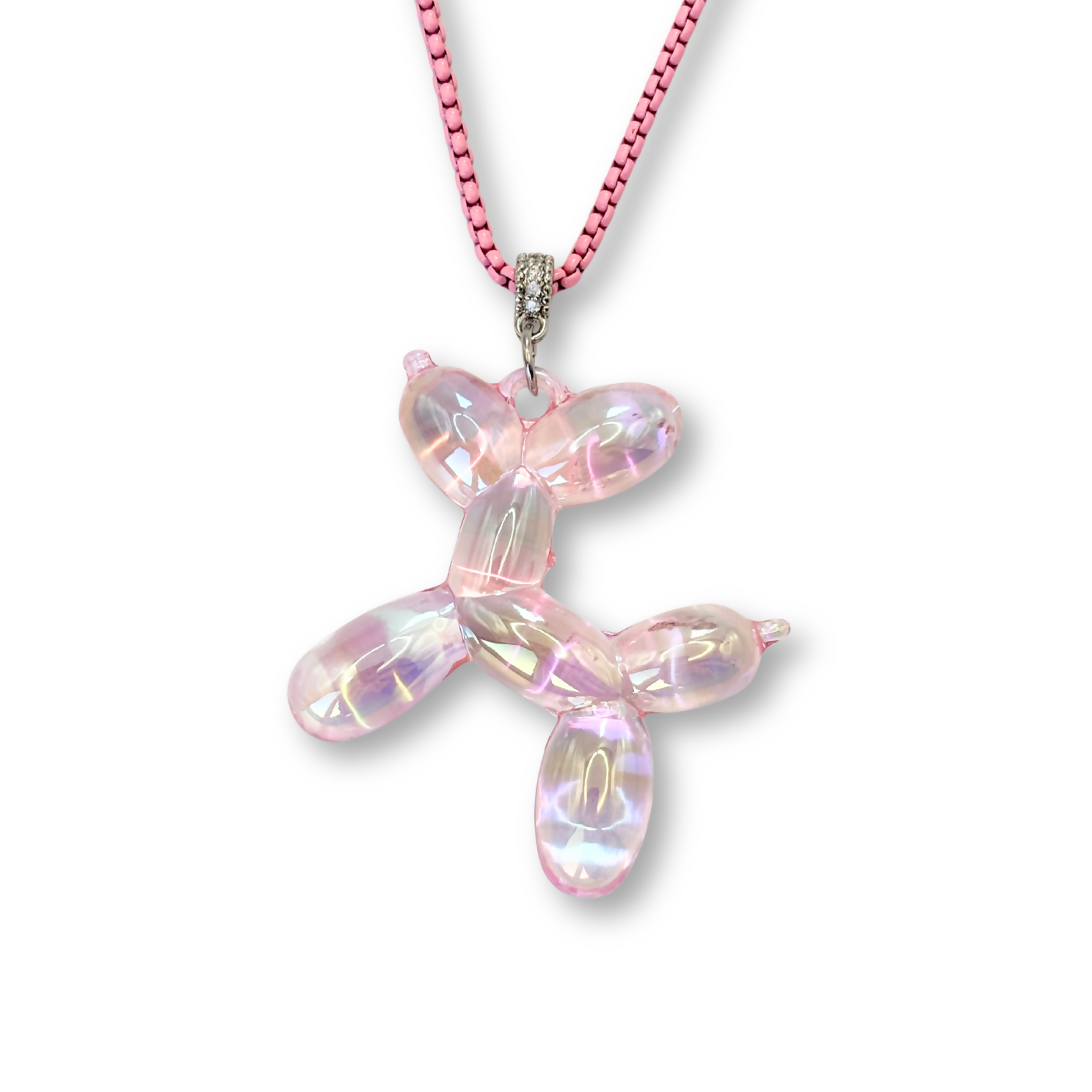Large Balloon Dog Pendant in Soft Pink