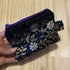 Black and Gold Floral Ruffle Mini Zipper Pouch