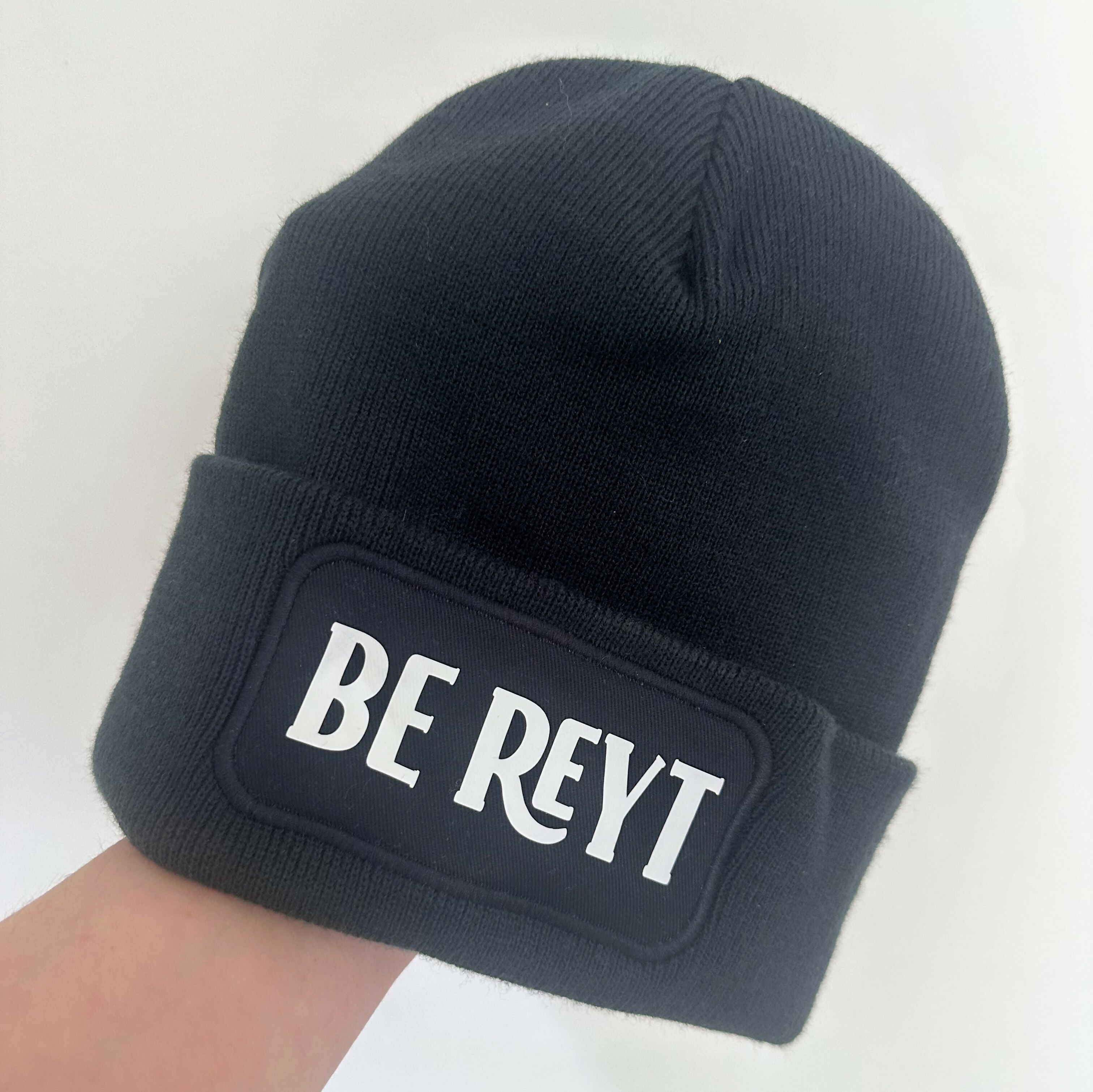 Be Reyt Cuffed Rectangular Patch Beanie Hat