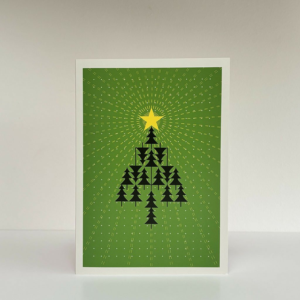 Christmas Star - Green Christmas Card