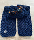 MID REGULAR LENGTH , PREMIUM CHENILLE - COSY LUX VELVET CHUNKY SCARF - MIDNIGHT BLUE COLOUR