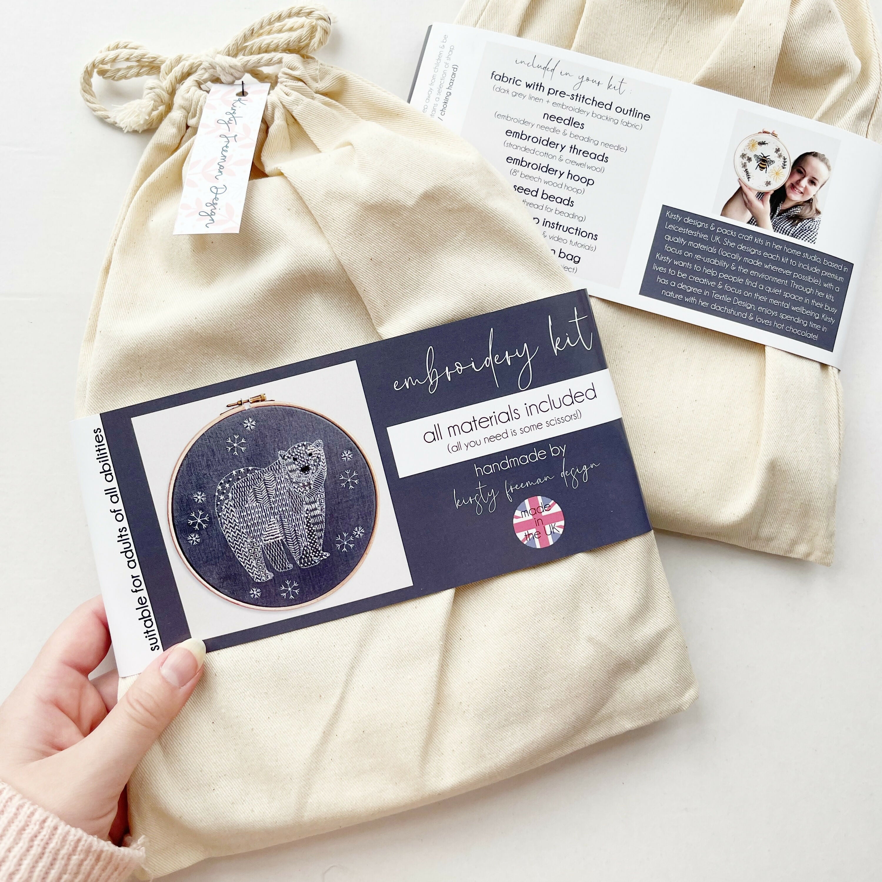 Polar Bear Modern Embroidery Kit