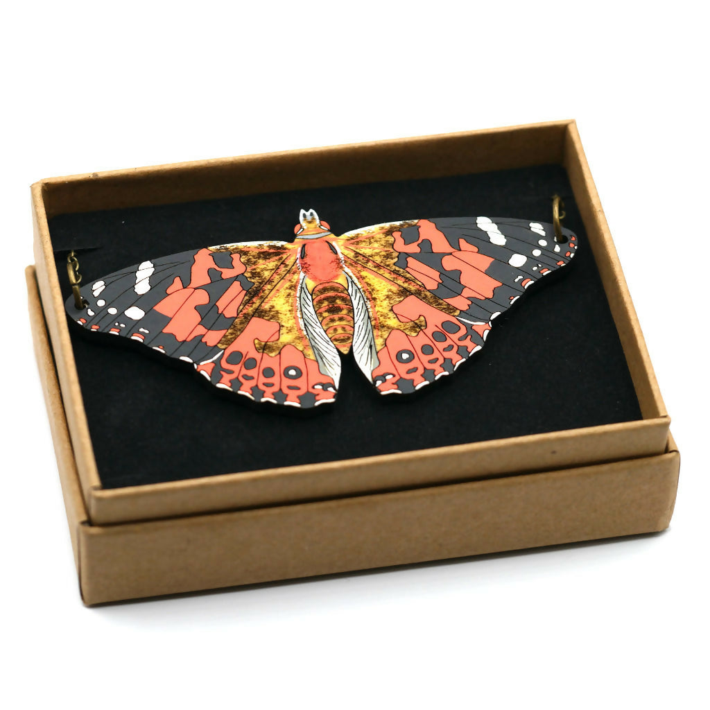Painted Lady Butterfly Necklace