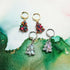 Handmade Christmas Trees Resin Huggie Hoops Silver Or Rainbow