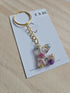 Real Dried Gypsophila Flowers & Gold Flakes Key Chain