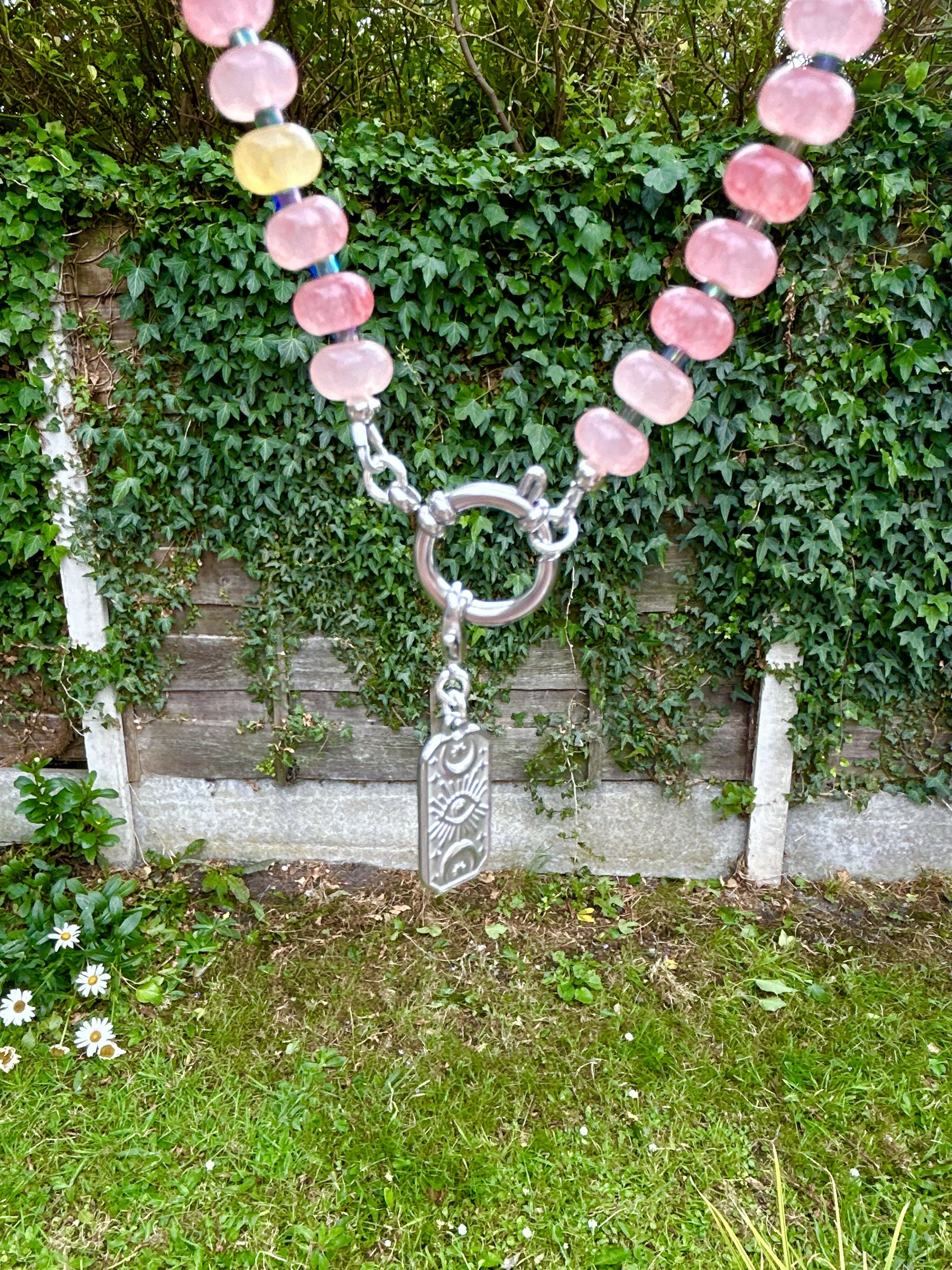 Rondel bead Charm necklace