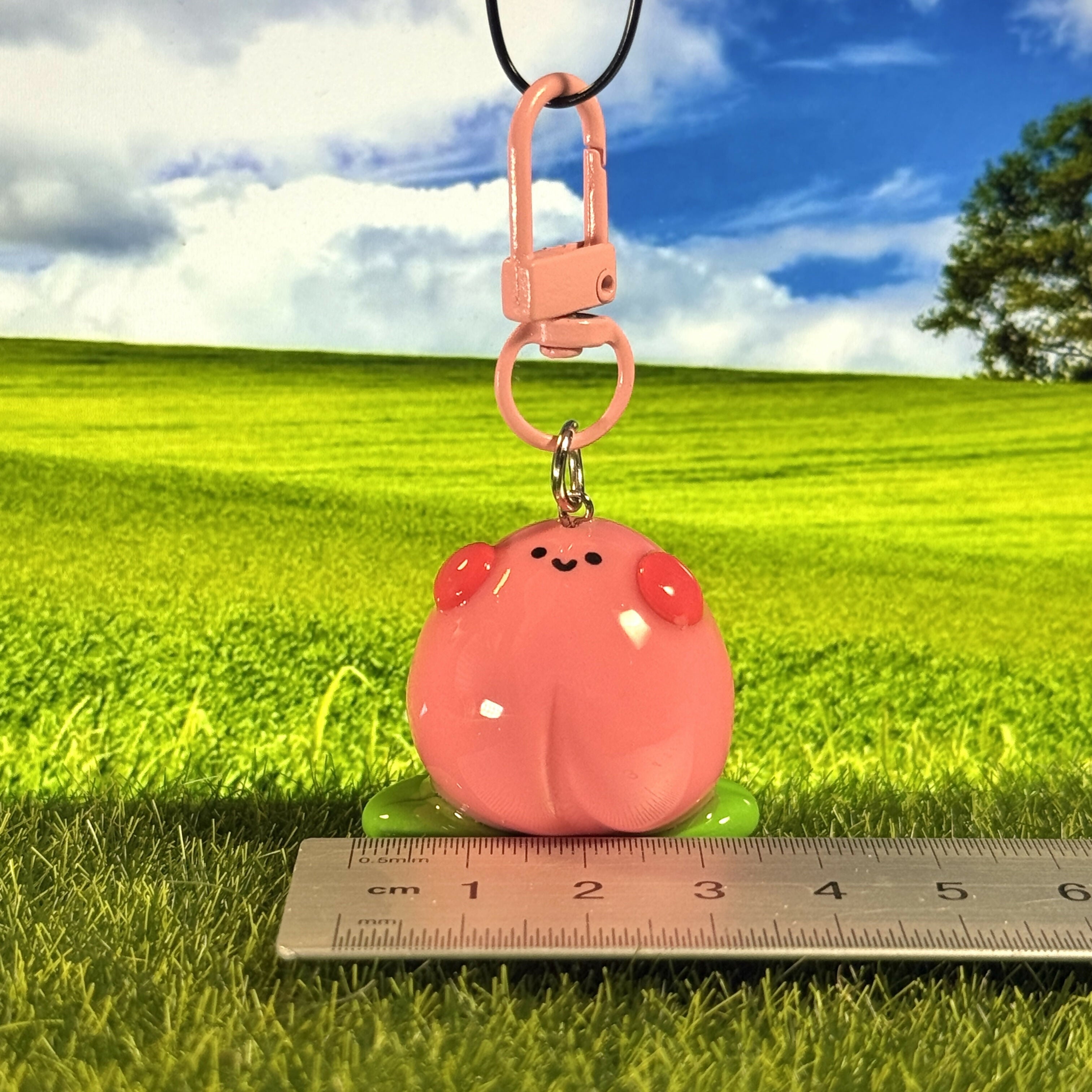 Happy Peach Keychain