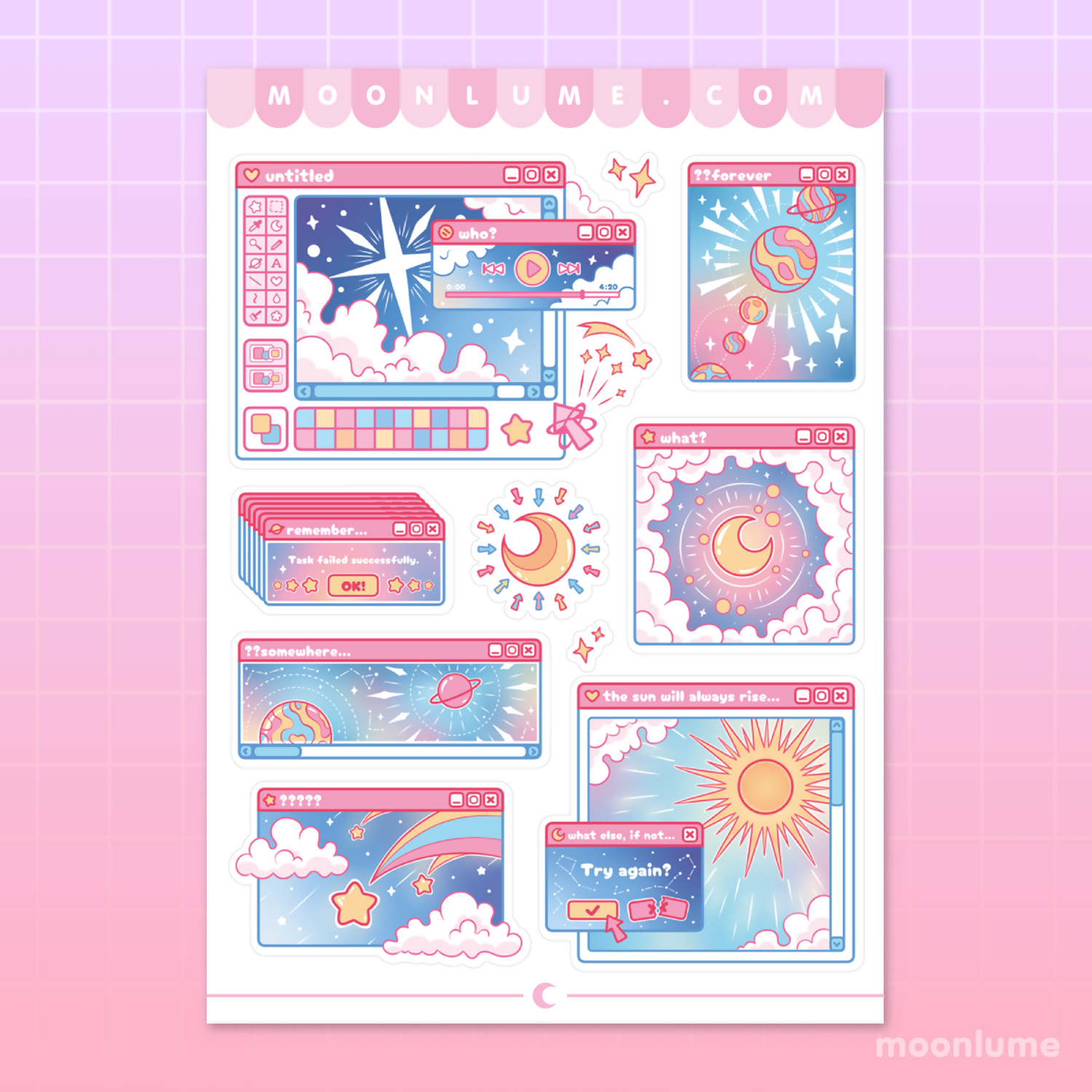 Vinyl Sticker Sheet - Cosmic Computer