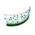 Small Fused Glass Curve With Flower Meadow Design (Blue & Green)