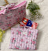 Handmade Book Sleeve with ribbon Closure Pink Vintage Roses
