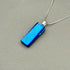 Light Blue Dichroic Fused Glass Pendant with Silver Plated Chain - Handmade by Jade Tapson Glass.