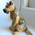 Ceramic Border Terrier dog sculpture