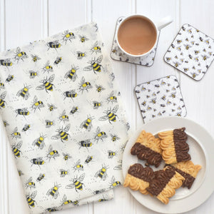 Linen Tea Towel - Bees