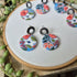 Rose Botanic Millefiori Circle Earrings