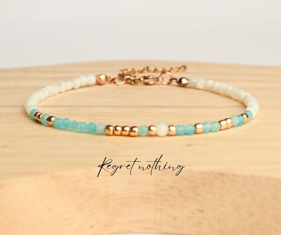 Gemstone morse code bracelets